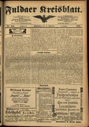 Zweite Ausgabe vom Donnerstag, den 10. Dezember 1908.