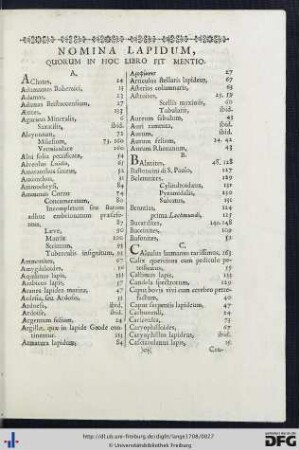 Nomina Lapidum, Quorum In Hoc Libro Fit Mentio.