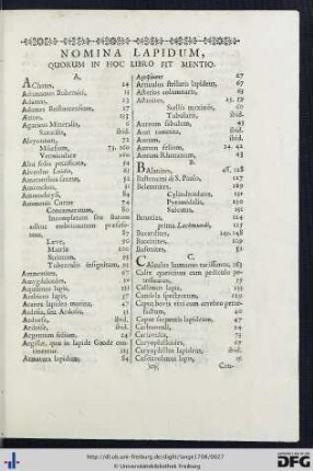 Nomina Lapidum, Quorum In Hoc Libro Fit Mentio.