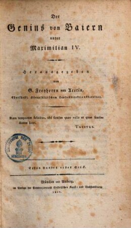 Der Genius von Baiern unter Maximilian IV.. 1. Bd., 1 - 3