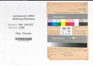 Entnazifizierung Theodor Hipp, geb. 19.05.1903 (Beamter)