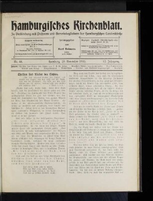 Nr. 48. Hamburg, 28. November 1915. 12. Jahrgang.