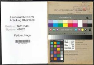 Entnazifizierung Hugo Fedder , geb. 02.02.1902 (Werkmeister)