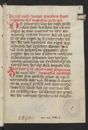 Expositio in regulam beati Augustini (dt. [Katharinentaler] Übersetzung)