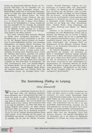 1: Die Sammlung Platky in Leipzig