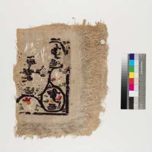 Fragment eines quadratischen Einsatzes auf Leinen