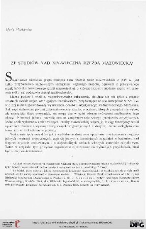 8: Ze studiów nad XIV-wieczną rzeźbą mazowiecką