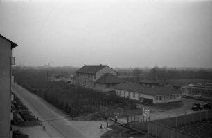 Planungen für den Bau einer Gewerbeschule im Beiertheimer Feld.