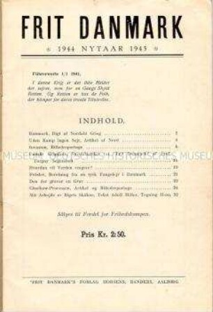 Illustrierte Zeitschrift der dänischen Widerstandsbewegung zum Jahreswechsel 1944/1945 (in dänischer Sprache)