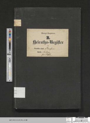 Heiratsregister Booßen 1877