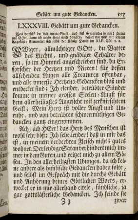 LXXXVIII. Gebätt um gute Gedancken. - C. Gebätt zur Zeit langwierigen Regens und allzu grosser Nässe und Feuchtigkeit.