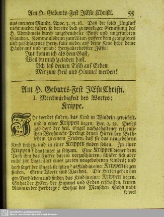 Am H. Geburts-Fest Jesu Christi