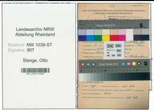 Entnazifizierung Otto Stange , geb. 30.03.1890 ()