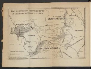 Map illustrating strategic lines of christian missions in Africa