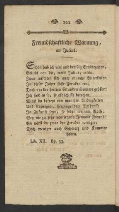 Freundschaftliche Warnung, an Julius