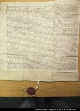 Testament der Gräfin Theda von Ostfriesland = OUB II, Nr. 1395, S. 412 Anhängendes Siegel erhalten