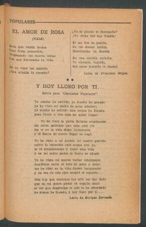 El amor de rosa : (Vals)