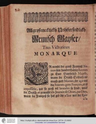 Allgroßmecktickh Unhiserfindlickh Remisch Kayser Tres-Victorieux Monarque