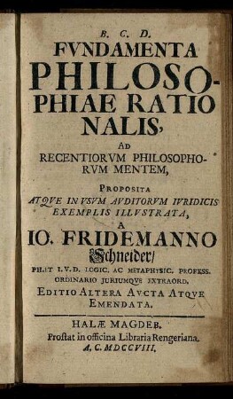 Fundamenta Philosophiae Rationalis