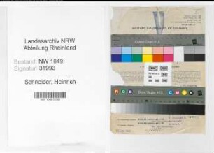 Entnazifizierung Heinrich Schneider , geb. 15.06.1897 (Kaufmann)
