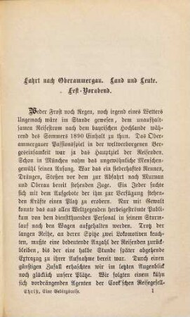 Eine Gebirgsreise : Oberammergau und die Königsschlösser