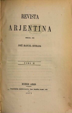 Revista argentina. 11. 1871
