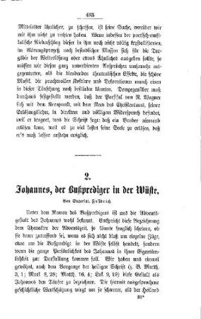 Johannes, der Bußprediger in der Wüste