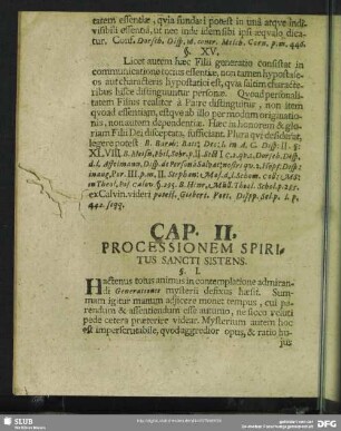 Cap. II. Processionem Spiritus Sancti Sistens