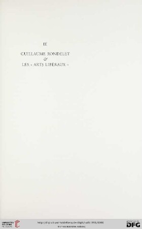 III. Guillaume Rondelet & les "arts libéraux"
