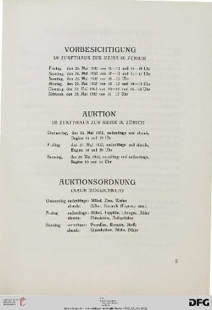 Vorbesichtigung / Auktion / Auktionsordnung