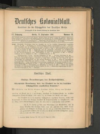 III. Jahrgang. Berlin, 15. September 1892. Nummer 18.