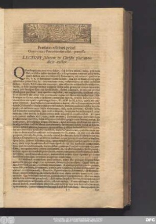 Praefatio editioni priori Commentarii Petrini seorsim editi, praemissa.