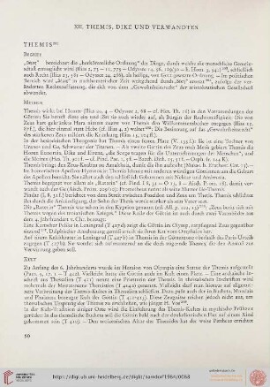 XII. Themis, Dike und Verwandtes