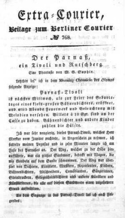 Extra-Courier, Beilage zum Berliner Courier No. 768