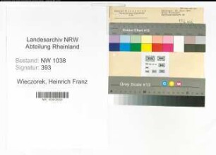 Entnazifizierung Heinrich Franz Wieczorek , geb. 01.02.1909 ()
