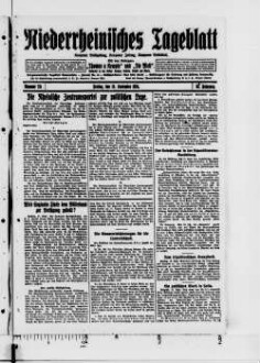 Niederrheinisches Tageblatt : Kempener Volkszeitung : Kempener Zeitung : Lobbericher Tageblatt : Heimatzeitung für den linken Niederrhein