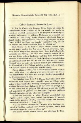 Ueber deutsche Haemonia-Arten