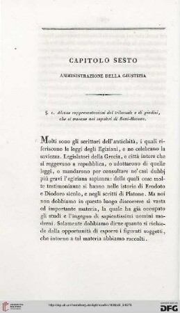 Capitolo sesto: Amministrazione dell giustizia