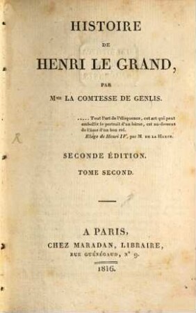 Histoire de Henri le Grand, 2