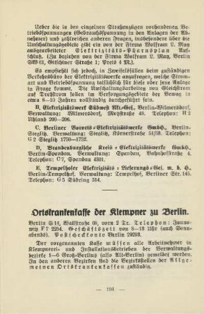 Ortskrankenkasse der Klempner zu Berlin