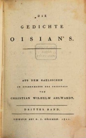 Die Gedichte Oisian's. 3