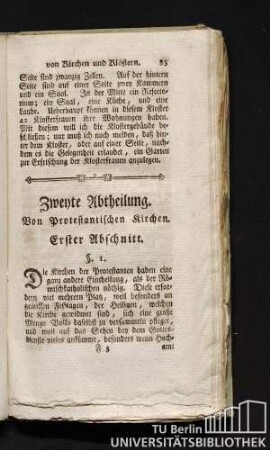 Zweyte Abtheilung. Von Protestantischen Kirchen.