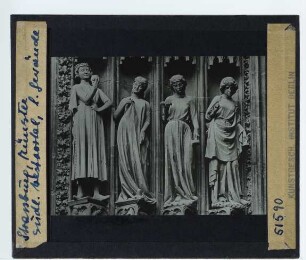 Straßburg, Münster : Südliches Westportal, linkes Gewände, Figuren