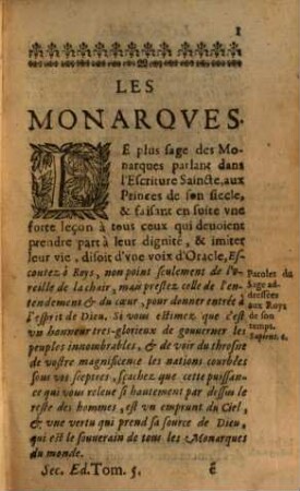 La Covr Saincte, Ov Institvtion Chrestienne des Grands : Avec Les Exemples de ceux qui dans les Cours ont fleury en Saincteté, 5. Selon L'Ordre Ancien