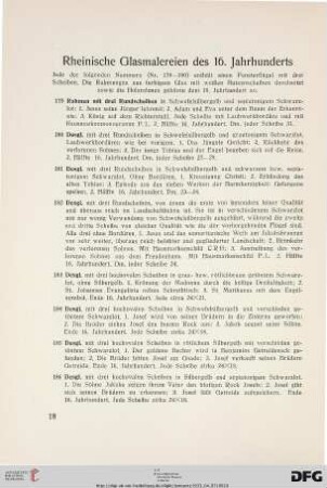 Rheinische Glasmalereien des 16. Jahrhunderts (Nr. 179-193)