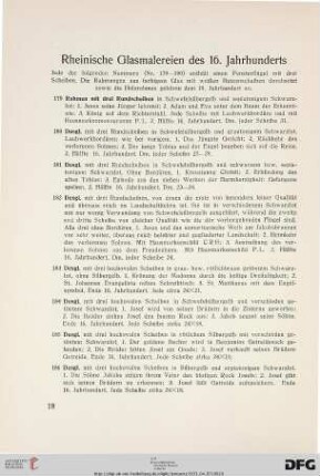 Rheinische Glasmalereien des 16. Jahrhunderts (Nr. 179-193)