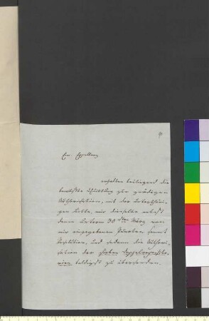 Brief von Weller, Christian Ernst Friedrich an Goethe, Johann Wolfgang von