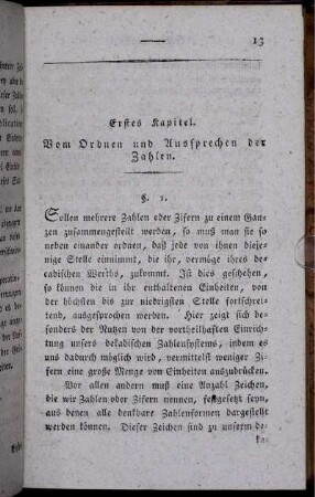 Erstes Kapitel. Vom Ordnen und Aussprechen der Zahlen.