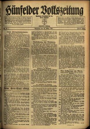 Ausgabe vom Samstag, den 12. März 1921.