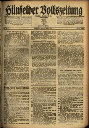 Ausgabe vom Samstag, den 12. März 1921.